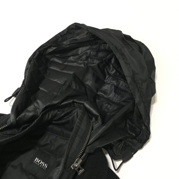 HUGO BOSS Cahmere-Wool Coat Jacket Black Size 40R Mens - Picture 7 of 14